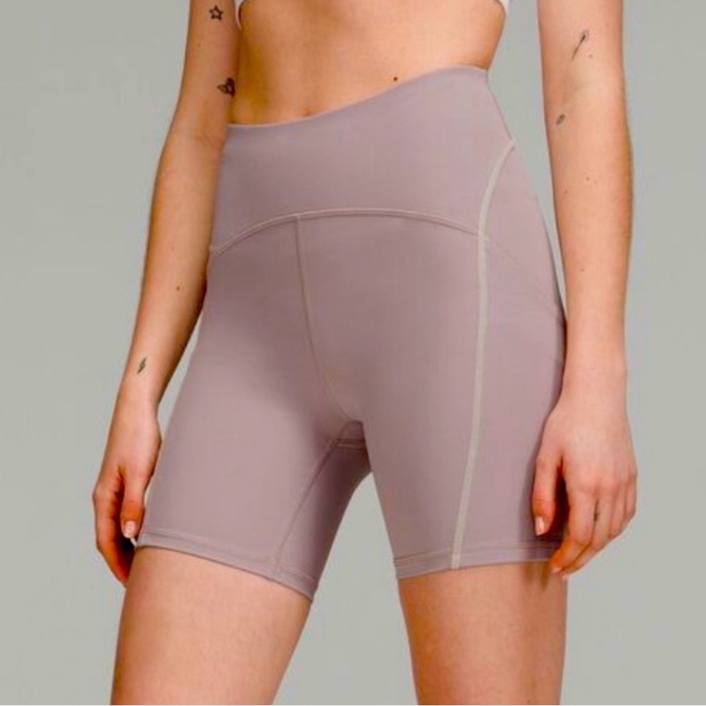 Power Thru High-Rise Short 6" Size 12 Mauve Gray